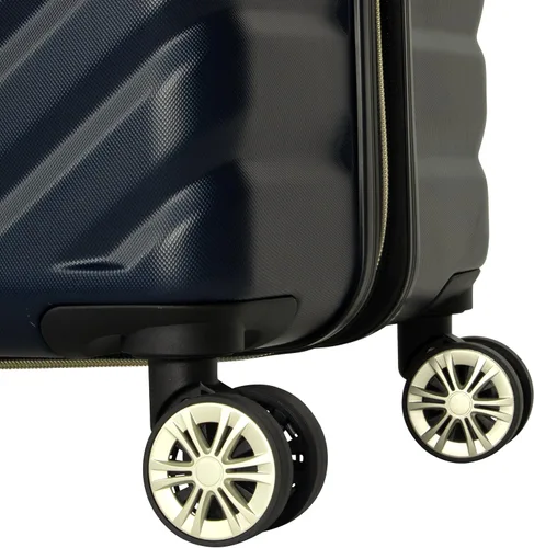 Miniatura 6 de Kenneth Cole REACTION Madison Square - Equipaje rígido expandible con estilo de Chevron para mujer, Azul marinoflor y brillo, 20-Inch Carry On