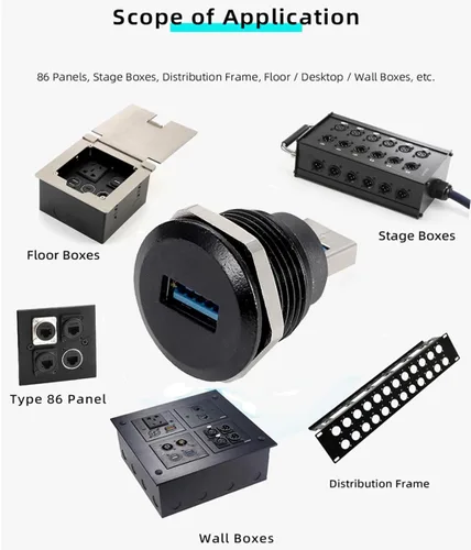 Miniatura 6 de PENGLIN 2 conectores USB 3.0, conector de conversión USB macho a hembra, adaptador de extensión de montaje en panel USB3.0 para transferencia