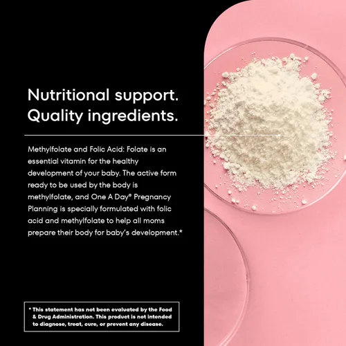 Miniatura 6 de One A Day Multivitamínico prenatal de planificación del embarazo para mujeres, vitaminas preembarazo para mujeres con metilfolato, ácido fólico