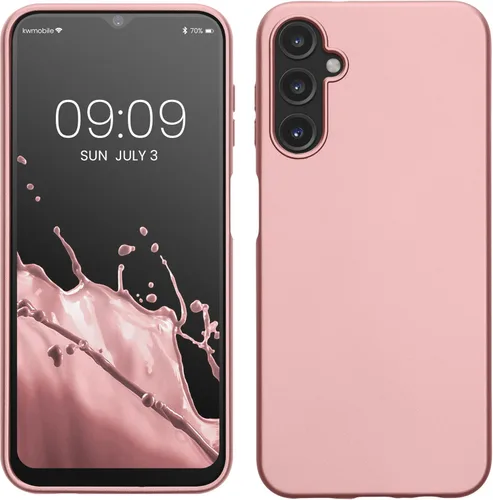 Miniatura 50 de kwmobile Funda compatible con Samsung Galaxy A23 4G / 5G - Funda de silicona TPU metálica suave y delgada - Rojo oscuro metálico