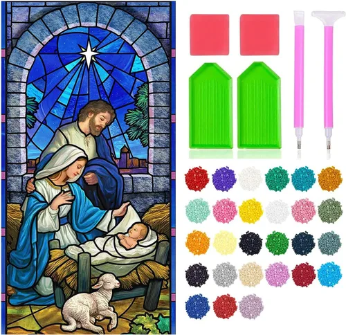 Miniatura 8 de JesMolla Kits de Pintura de Arte de Diamantes 5D DIY para Adultos, Tamaño Grande Taladro Completo Artes de Diamantes con Pedrería Pegada, Pintura