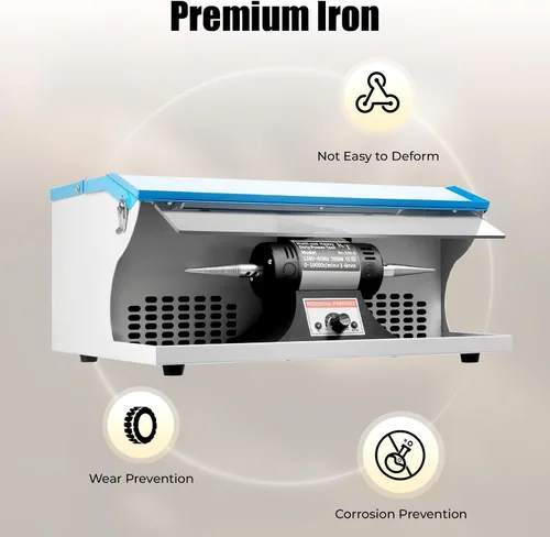 Miniatura 5 de Máquina pulidora de pulido de mesa 110 V Pulidor de joyas Colector de polvo y luz 8000RPM 200W, pulidor de joyería para pulir joyas