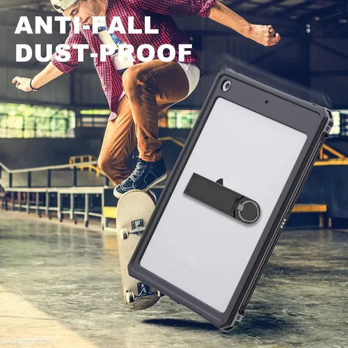 Miniatura 4 de ShellBox Case Funda impermeable para iPad 10.2 de 9ª/8ª/7ª generación, resistente a prueba de golpes, protector de pantalla integrado con correa
