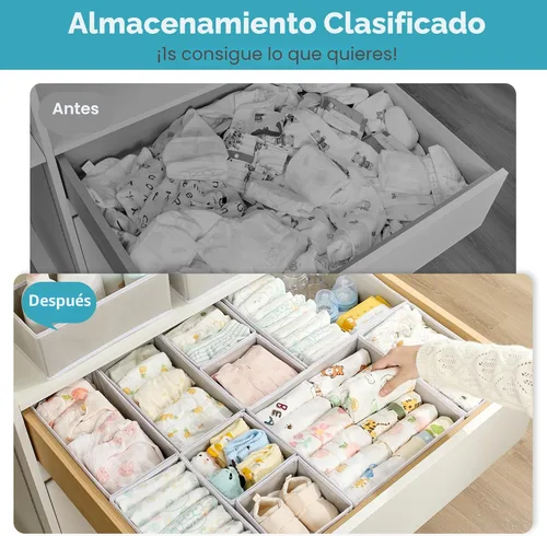 Miniatura 2 de Vtopmart Paquete de 18 organizadores de ropa de bebé, organizador de cajones de tocador para ropa de bebé, contenedores de almacenamiento plegables