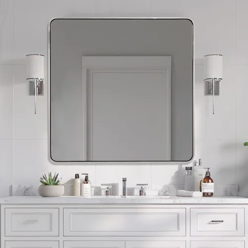 Miniatura 58 de ANDY STAR Espejo de baño negro de 24 x 30 pulgadas, espejos de tocador de baño negros para pared, espejo rectangular redondeado para fregadero