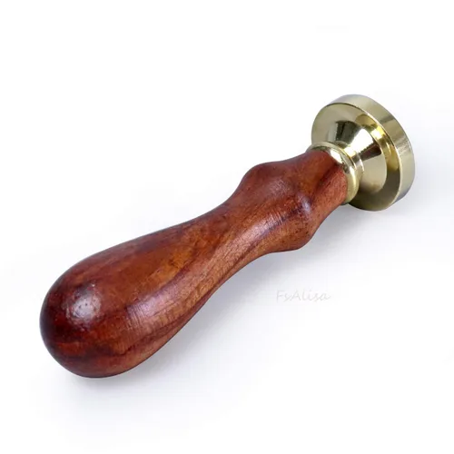 Miniatura 5 de FsAlisa Sello de cera con cabeza de latón extraíble, mango de madera, ideal para adornar sobres, invitaciones de boda, paquetes de vino, envoltura