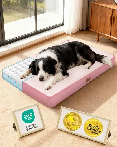 Miniatura 13 de OhGeni Cama ortopédica impermeable para perros pequeños, funda extraíble lavable a máquina en tela fácil de limpiar, espuma de alta densidad y asa