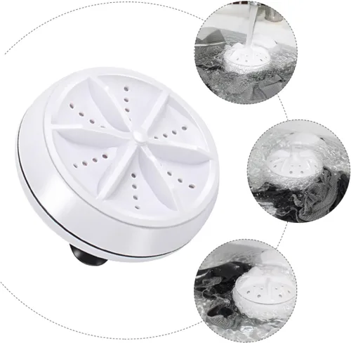 Miniatura 7 de GALPADA Mini lavadora portátil con alimentación por USB, lavadora de viaje giratoria para ropa ligera, calcetines, toallas, dormitorio, apartamento