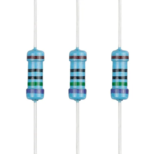 Miniatura 47 de 100 resistencias de 1 ohm 1/2 W (0.5 vatios) ±1% tolerancia de película metálica, resistencia fija de múltiples valores de resistencia opcional