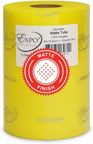 Miniatura 43 de Expo International Tul mate decorativo, rollo/carrete de 6 x 100 yardas, tela de tul de poliéster ligera para tutús, disfraces y decoraciones