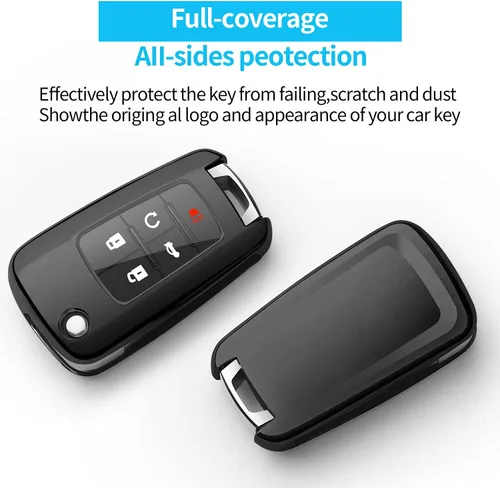Miniatura 3 de para Chevrolet Funda para Llavero con Llavero de TPU de Protección Completa Compatible con Equinox Camaro Cruze Malibu Sonic Volt Park Impala Buick
