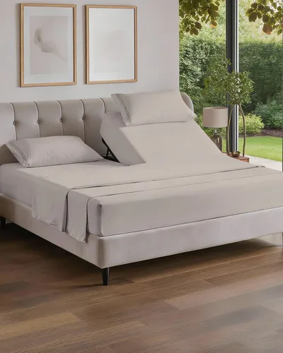Flex Top - Juego de sábanas de 4 piezas tamaño King con cabeza dividida, ultrasuave, transpirable y refrescante, ropa de cama de lujo de hotel para