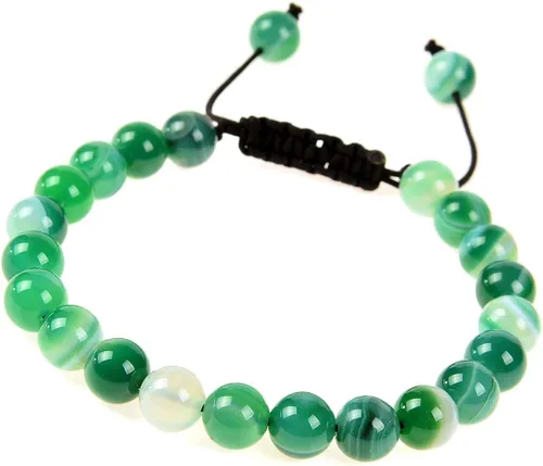 Miniatura 3 de Massive Beads - Pulsera de cuentas de cristales de macramé con poder curativo natural, unisex, ajustable, 516 pulgadas (8 mm)