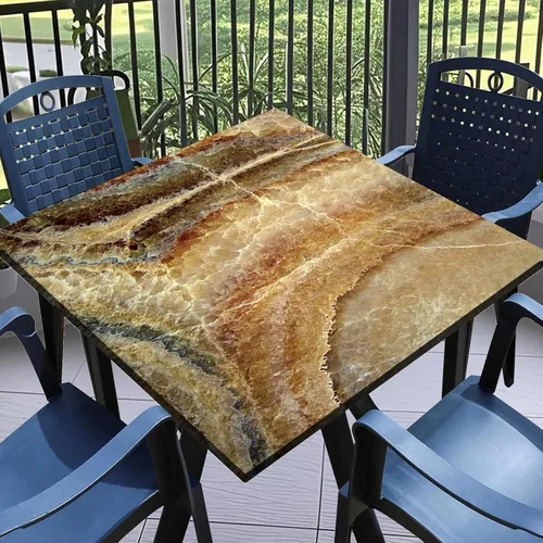 Miniatura 46 de Round Fitted Tablecloth with Elastic Outdoor Table Cover Round Elastic Tablecloths for Tables Waterproof Wipeable Table Cloths for