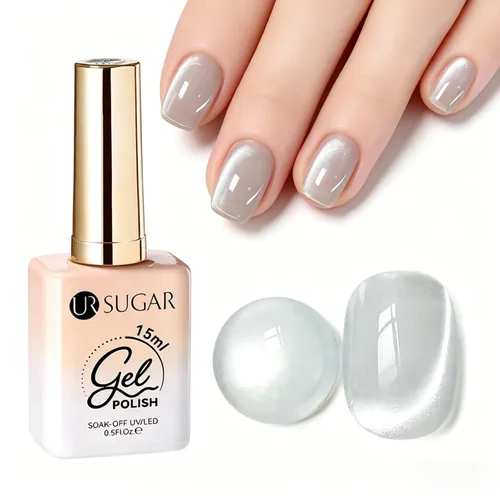 Miniatura 10 de UR SUGAR Crystal Cat - Esmalte de uñas de gel magnético para ojos, color gris, 0.5 onzas líquidas, esmalte de gel magnético iridiscente