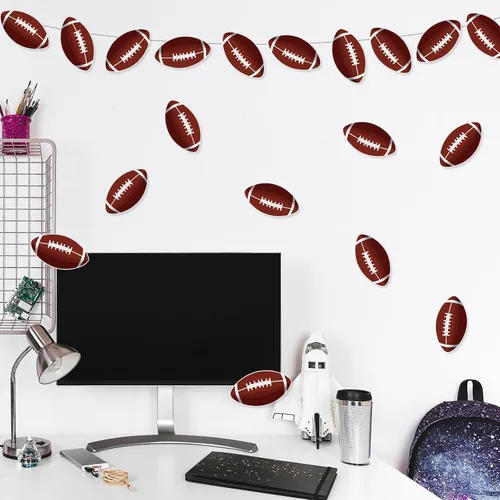 Miniatura 6 de 50 recortes de papel de fútbol de rugby, recortes temáticos de fiesta de fútbol, decoraciones de tablón de anuncios con 100 puntos de pegamento