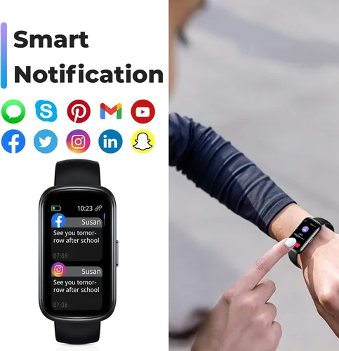 Miniatura 4 de Reloj inteligente de seguimiento de actividad física, monitor de salud táctil completo de 1.47 pulgadas con frecuencia cardíaca 24/7 y monitor