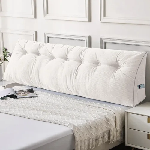 Miniatura 54 de Sasttie - Almohada de cabecero completa, almohada de cuña para cabecero para sentarse en la cama, cojín triangular de apoyo para la espalda