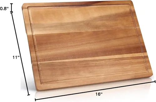 Miniatura 8 de Tablas de cortar decorativas de madera de acacia para cocina, carne, grandes tablas de charcutería, mejor tabla de cortar de madera dura maciza