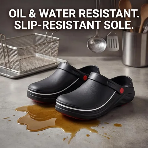 Miniatura 5 de FLIOZY Zuecos de chef para hombres y mujeres, antideslizantes, impermeables, a prueba de aceite, zapatos de trabajo de cocina profesional