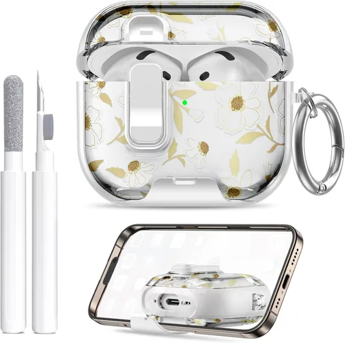Miniatura 28 de Compatible Airpods 4 Case (2025) with Phone Stand & Cleaner Kit,Print Soft Silicone Lock Clip Apple AirPods 4th Generation Case, Airpod 4 Cover with