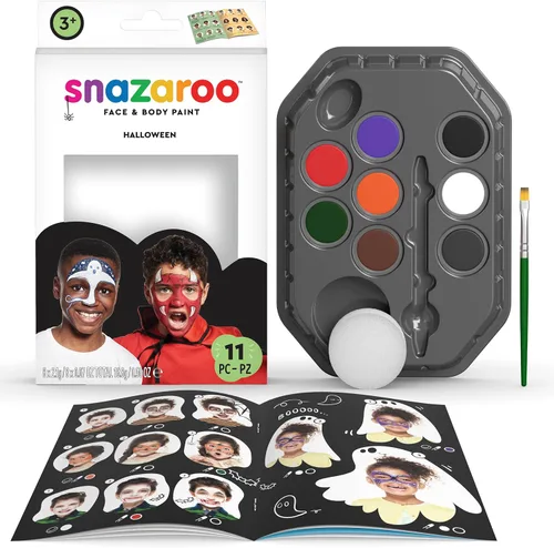 Miniatura 13 de Snazaroo, kit paleta de pintura facial, Multi color, talla única Arco iris