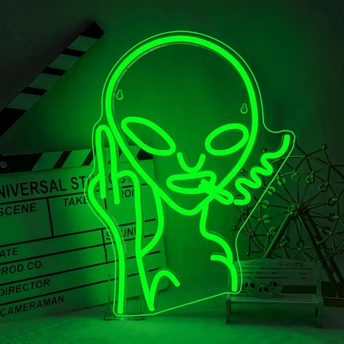 Miniatura 8 de Lucunstar Letrero de Neón de Calavera de Halloween Letrero LED de Neón de Halloween Letreros de Neón para Decoración de Pared Brillo Ajustable