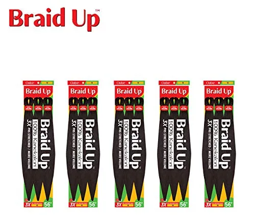 Miniatura 2 de Outre Braid Up - Trenza preestirada 3 x 56 pulgadas (paquete de 5, 2T1B/350)