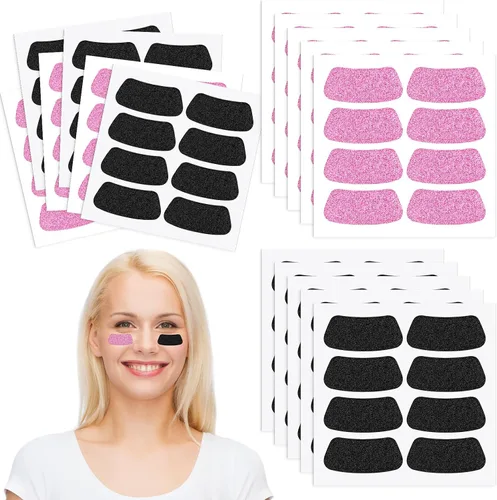 Miniatura 21 de Cholemy 120 pares de calcomanías negras de ojo a granel, calcomanías con purpurina de béisbol, fútbol, sóftbol, fiesta, accesorios para el día