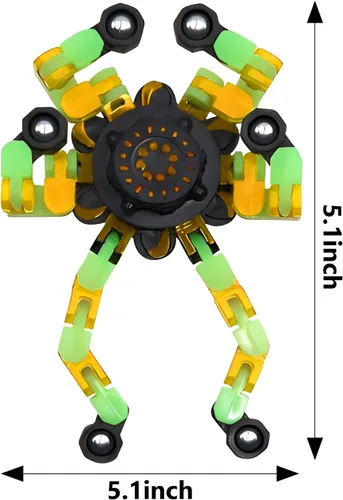 Miniatura 3 de Fidget Spinners, robot de cadena transformable para hacer tú mismo, que brilla en la oscuridad, juguete mecánico creativo para aliviar el estrés