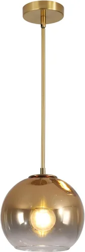 KCO Iluminación Globo Lámparas Colgantes Gradient Cristal Dorado Lámpara Colgante Moderna Cocina Isla Iluminación Vintage Lámpara colgante Lámpara