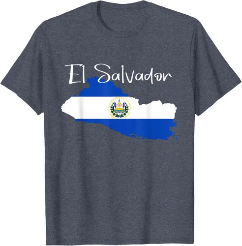 Miniatura 77 de Camiseta con la bandera de El Salvador, mapa de El Salvador, camiseta de Salvador para mujer