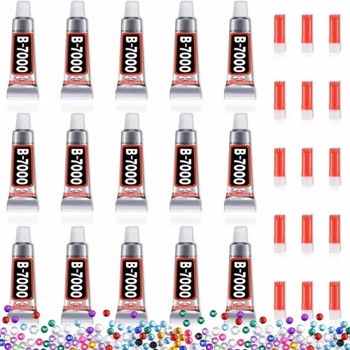 Miniatura 9 de B-7000 - Pegamento artesanal para hacer joyas - 110ml/3.7oz (paquete de 2) - Pegamento super adhesivo multifunción B-7000 Liquid Fusion para Gris