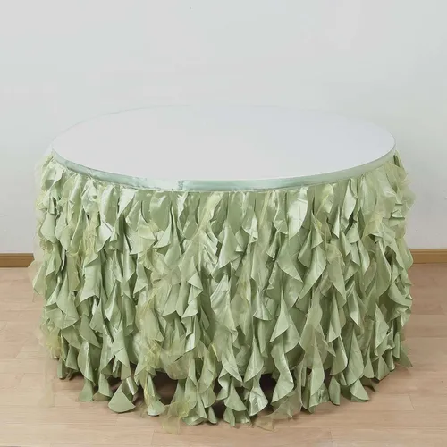 Miniatura 14 de Efavormart - Falda de mesa de tafetán de sauce rizado de 14 pies para cocina, comedor, catering, boda, fiesta de cumpleaños, eventos, color rubor