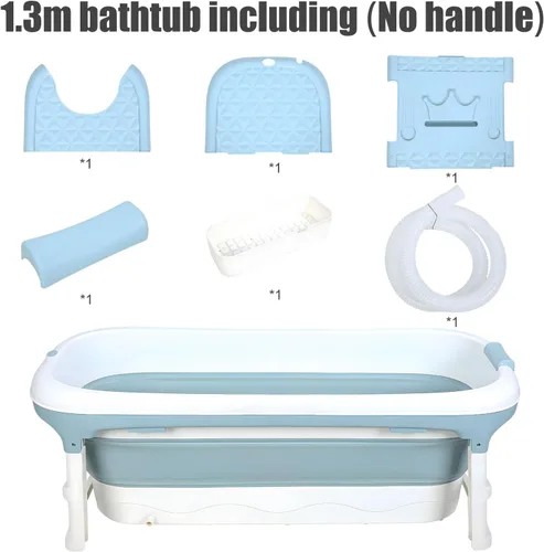 Miniatura 3 de Bañera portátil para adultos, bañera plegable grande de 50 pulgadas con tapa, bañera plegable reutilizable independiente, bañera plegable