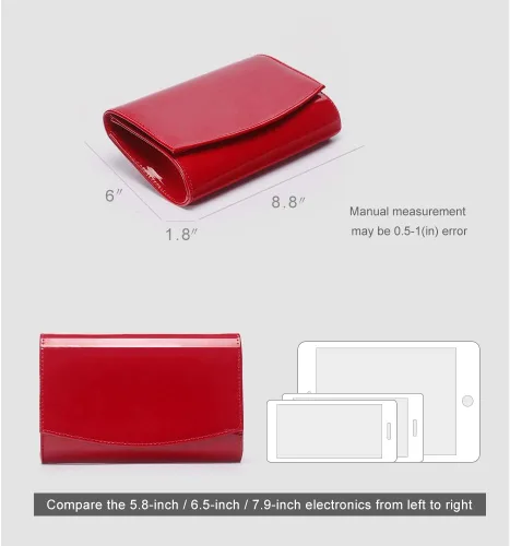 Miniatura 7 de WALLYN'S Carteras de charol para mujer, bolsos de mano de moda, bolso de noche, color sólido
