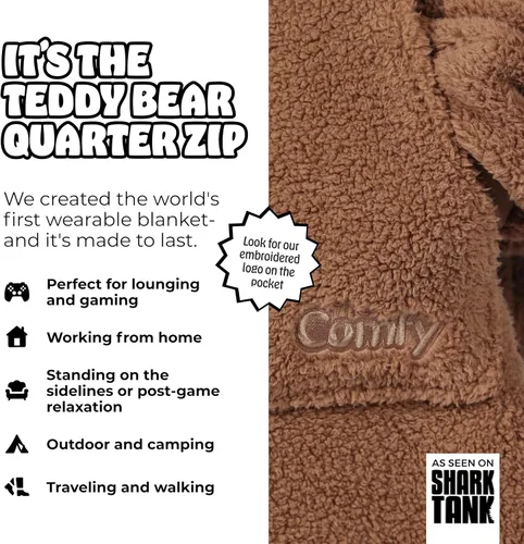 Miniatura 27 de THE COMFY Teddy Bear From Shark Tank Patented Zipper Oversized Sherpa Wearable Blanket Hoodie Gift for Women & Men