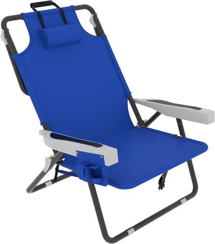 MUPATER Silla plegable portátil, tumbona plegable para patio al aire libre con bolsillo desmontable, sillas de playa para adultos resistentes para