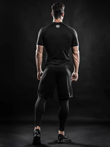 Miniatura 3 de DRSKIN 4 o 3, 1 paquete de camisa de compresión para hombre, camiseta de manga corta, camiseta deportiva de capa base, para entrenamiento, correr