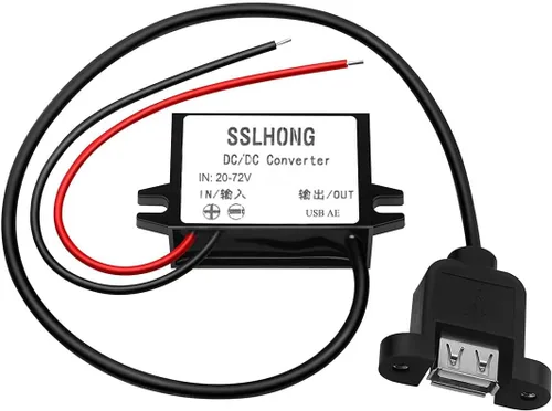 Miniatura 6 de Convertidor de adaptador de corriente CC CC 20-72V a 5V Salida micro USB 12V 24V 36V 48V 60V a 5V 3A 15W módulo reductor impermeable transformador