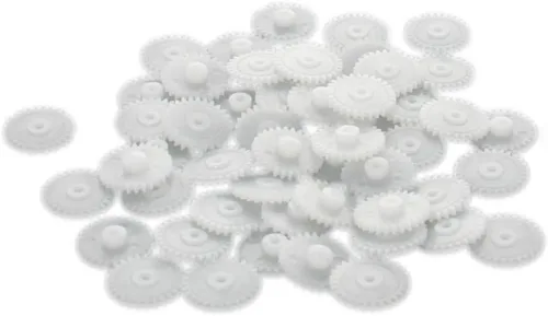 Miniatura 7 de Bettomshin 30 piezas de dientes de engranaje de plástico de 0.5 módulos modelo 322A OD 17mm/0.66" x diámetro del agujero 2mm/0.08" x espesor