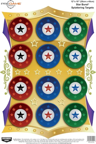 Birchwood Casey Pregame 12" x 18" Objetivos de tiro para juegos - Objetivos de salpicadura instantánea altamente visibles - para uso con todas las
