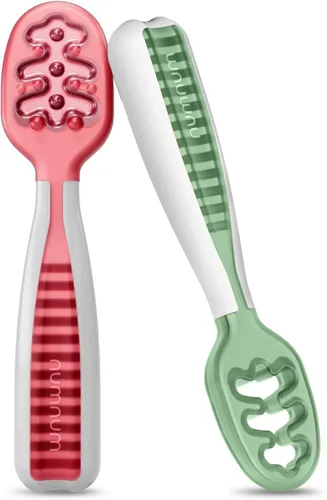 NumNum Juego de cucharas para bebé, utensilios pre-cuchara GOOtensils para bebés de 6+ meses, primeras cucharas de autoalimentación para destete 18