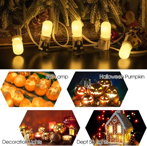Miniatura 5 de Meonum 6 Piezas Bombillas de Repuesto de Aldea Navideña, Bombillas LED T20 con Base de Candelabro E12, Accesorios de Luz de Repuesto de 0.7 W 120 V