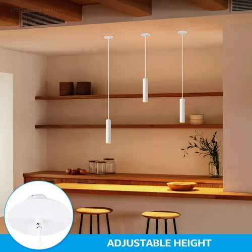 Miniatura 5 de LEONLITE Luces colgantes LED con clase, estilo minimalista moderno, caja J integrada para repuesto de luz de techo empotrada, ajuste de agujero