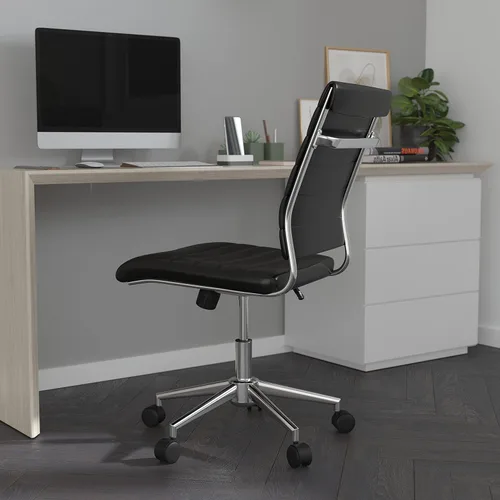 Merrick Lane Corrina - Silla de oficina ergonómica – Silla de escritorio ejecutiva contemporánea sin brazos – respaldo medio acanalado y asiento –