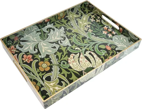 Miniatura 12 de Spsyrine - Bandeja de servir con asas, bandeja decorativa de plástico para mesa de café, sala de estar, decoración del hogar, 3040B