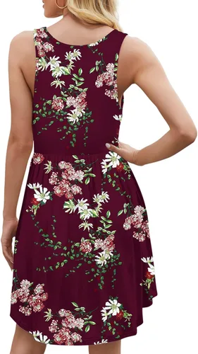 Miniatura 6 de HiMONE Womens Sleeveless Loose Plain Dresses Casual Short Dress with Pocket