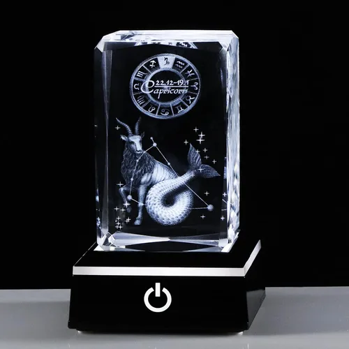 Miniatura 4 de Regalos de astrología del zodiaco Capricornio con cristales 3D para mujeres y hombres, figura de cristal de Capricornio, decoración de constelación