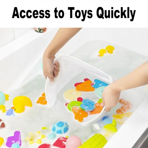 Miniatura 3 de Austion Soporte de malla para juguetes de baño, apertura amplia y gran capacidad, almacenamiento de juguetes para tina de baño para fácil acceso a